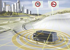Os caminhões vão utilizar cada vez mais os sistemas de navegação para tornar o transporte mais eficiente, sustentável e seguro
