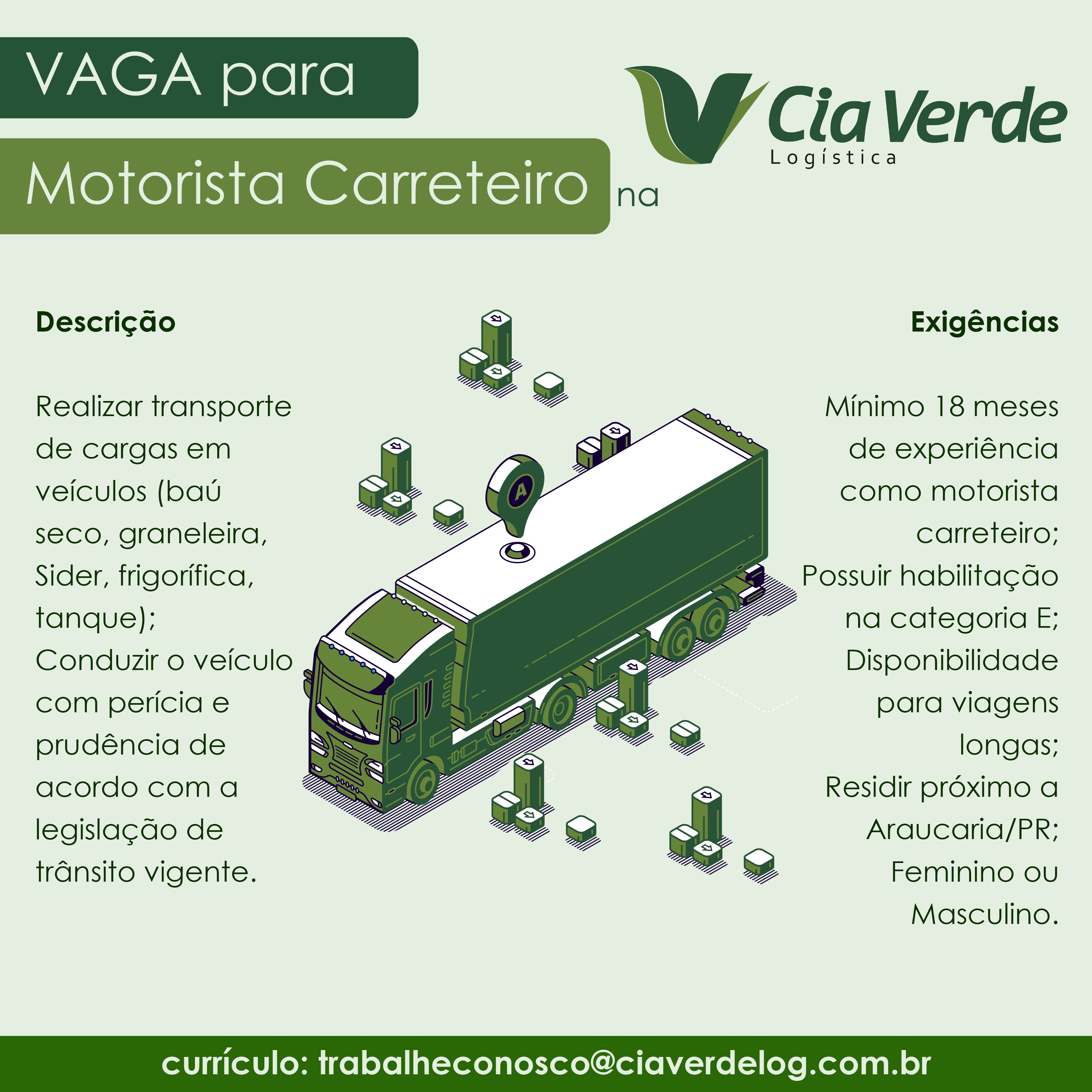 VAGA DE MOTORISTA vaga motorista carreteiro 002
